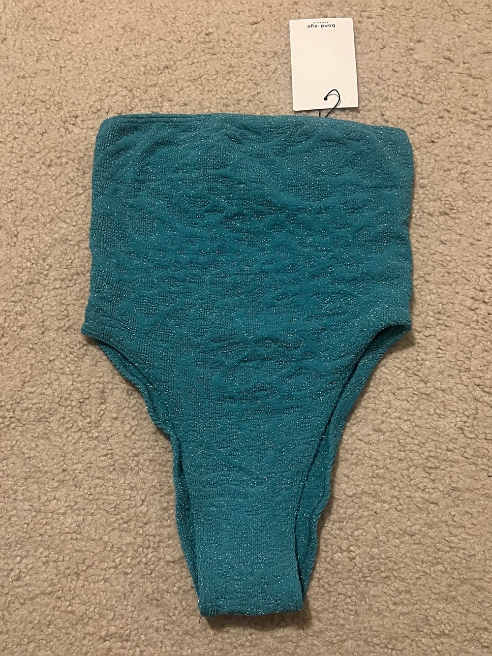 Bond eye Fane One Piece in Teal Lurex Animal Print one size XS-L NWT